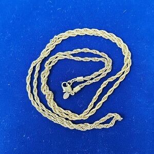 Vintage Signed Monet Gold Tone Rope Chain Necklace